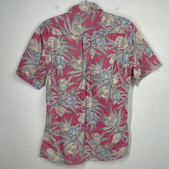 The Ono Shirt By Liberty House Vintage Red Floral Reverse Print Hawaiian Small - Picture 3 of 5